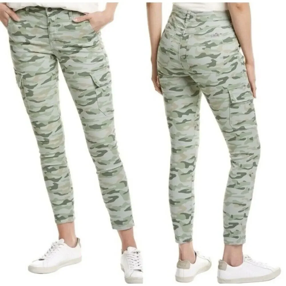 JOE’S Jeans The Icon Soft Olive Green Camo Ankle Cut Jean Size 24 New